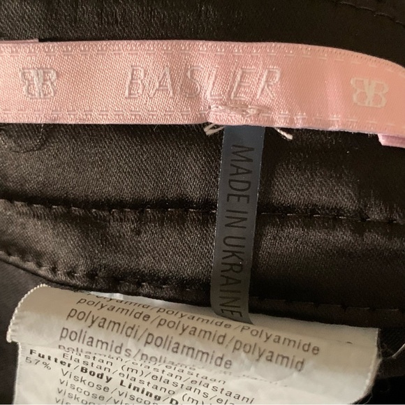 Vintage Basler Women’s Black Satin Pants Size Large High Rise Straight Leg - Picture 7 of 10